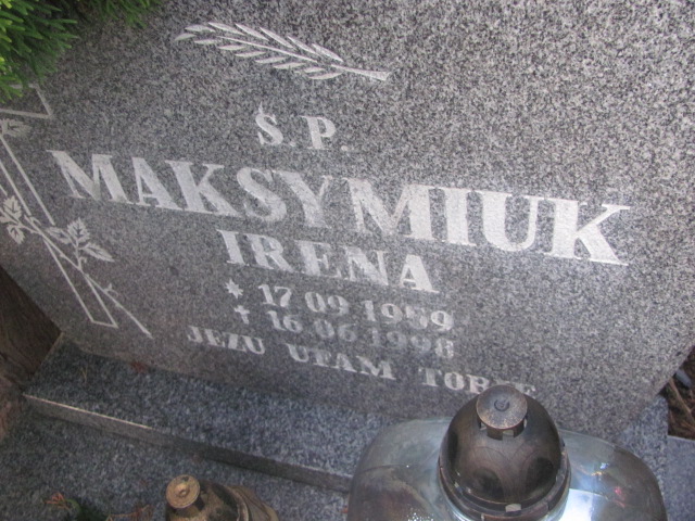 Irena Maksymiuk 1959 Opole-Półwieś - Grobonet - Wyszukiwarka osób pochowanych