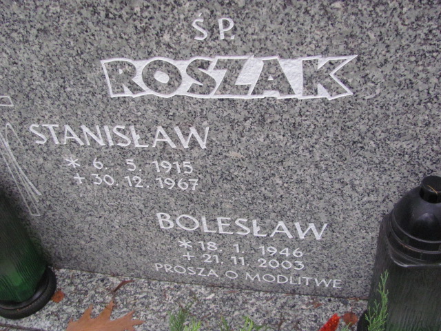 Bolesław Roszak 1946 Opole-Półwieś - Grobonet - Wyszukiwarka osób pochowanych