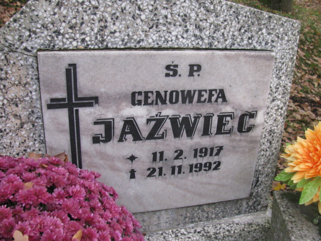 Genowefa Jaźwiec 1917 Opole-Półwieś - Grobonet - Wyszukiwarka osób pochowanych