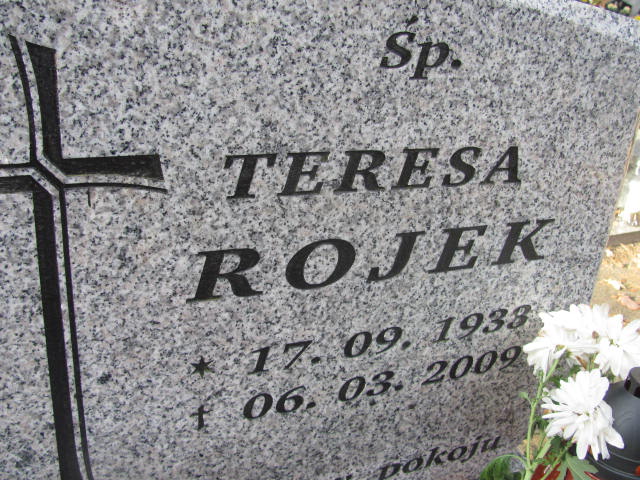 Teresa Rojek  1933 Opole-Półwieś - Grobonet - Wyszukiwarka osób pochowanych