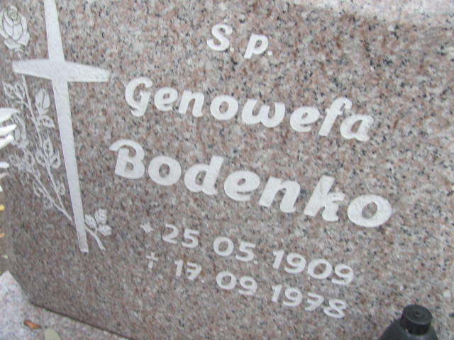 Genowefa Bodenko 1909 Opole-Półwieś - Grobonet - Wyszukiwarka osób pochowanych