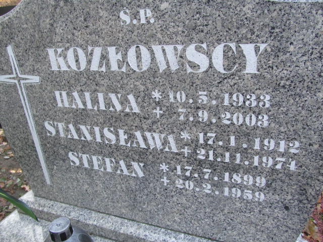 Stanisława Kozłowska 1912 Opole-Półwieś - Grobonet - Wyszukiwarka osób pochowanych